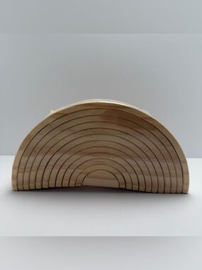 Stackable Wooden Rainbow Toy - Natural Wood